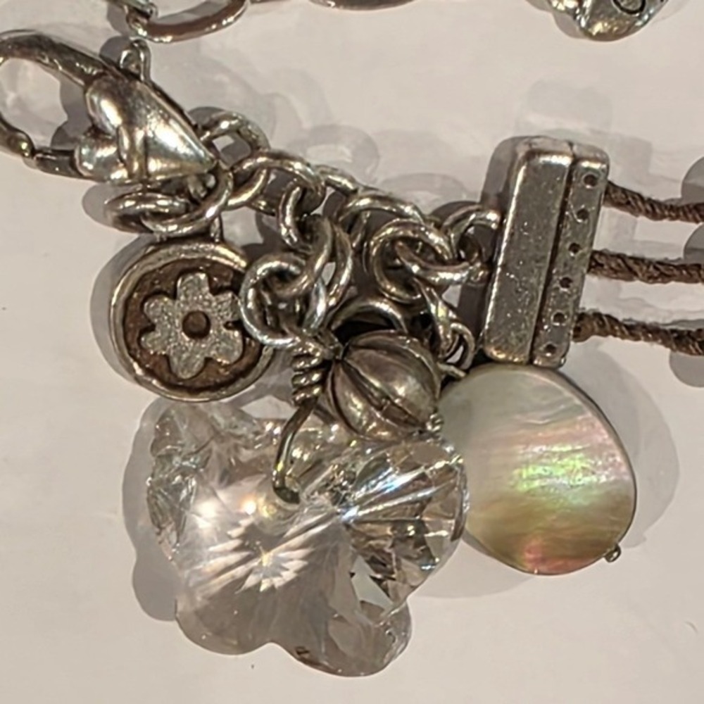 Brighton Karma? Crystal Butterfly Silver and White Charm Bracelet‎